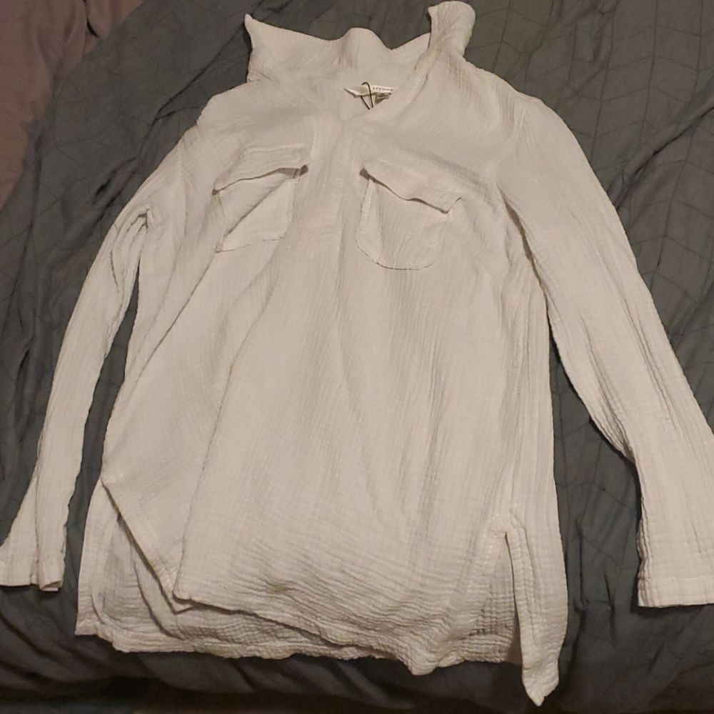 White Dress-Shirt Top